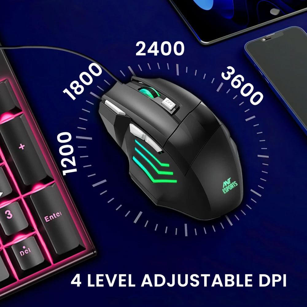 Ant Esports USB Mechanical Gaming Keyboard Mouse Combo (Thunder30) RGB view 4